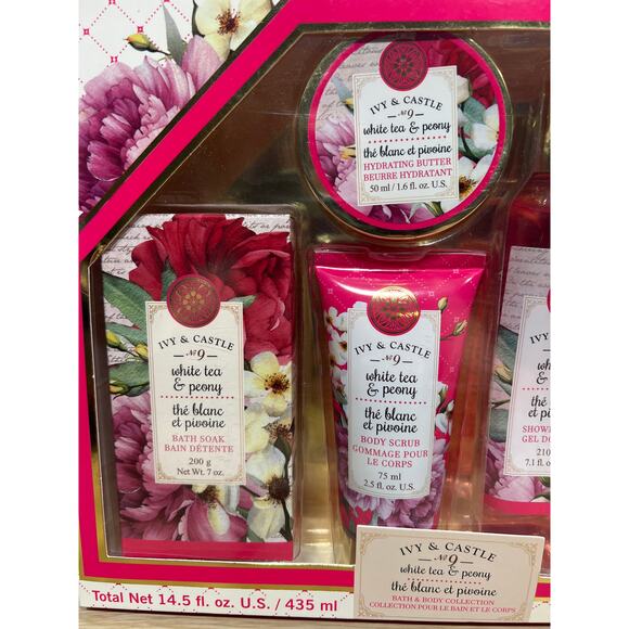 Ivy & Castle #9 White Tea & Peony Bath And Body Set New Sealed - Picture 3 of 4